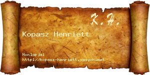 Kopasz Henriett névjegykártya
